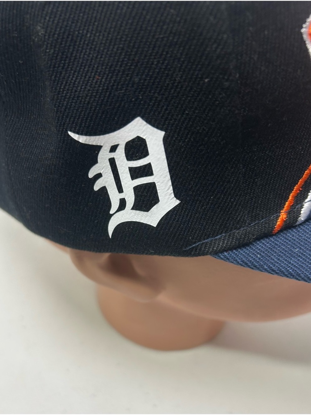 Detroit Tigers Embroidered Snapback Hat - Navy and Black with Orange Accent